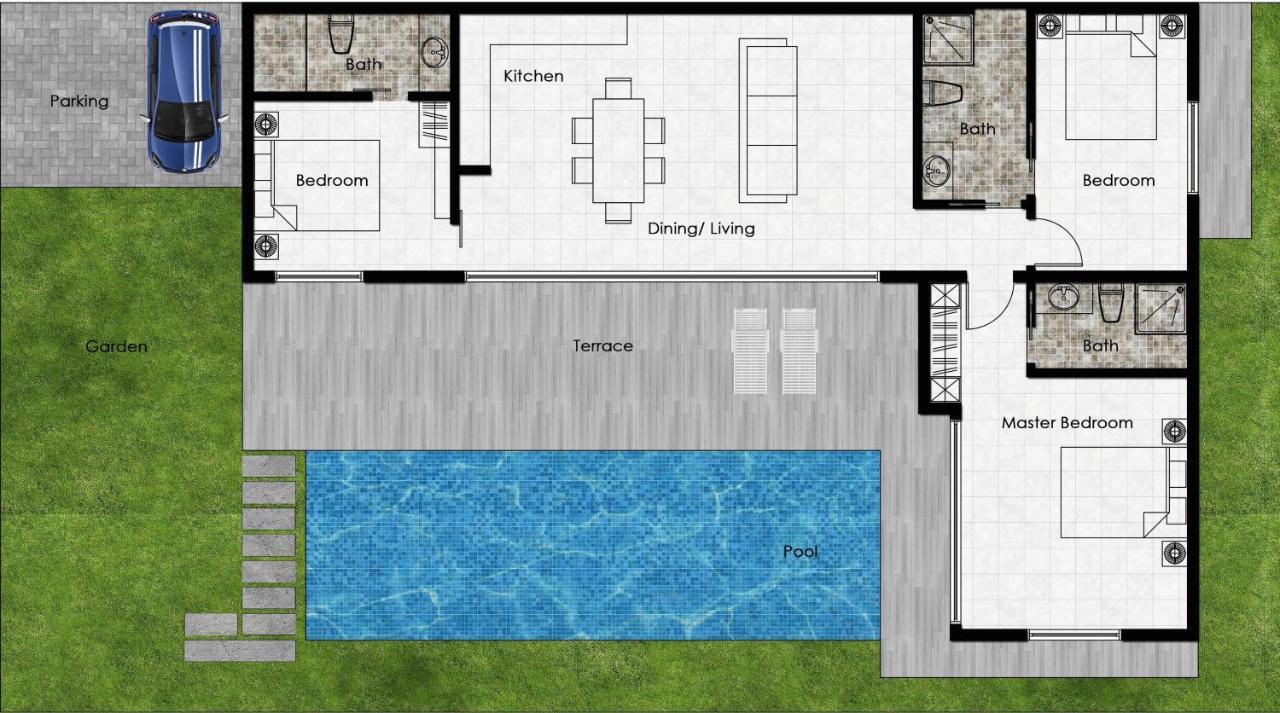 Stylish Pool Villa - 10 Mins Walk To The Beach Ko Lanta Exterior foto
